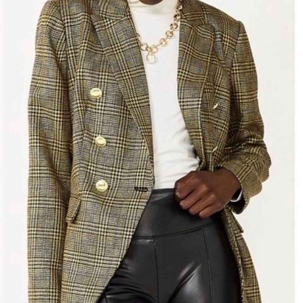 NWT Nine West Double Breasted Glenplaid Blazer size M